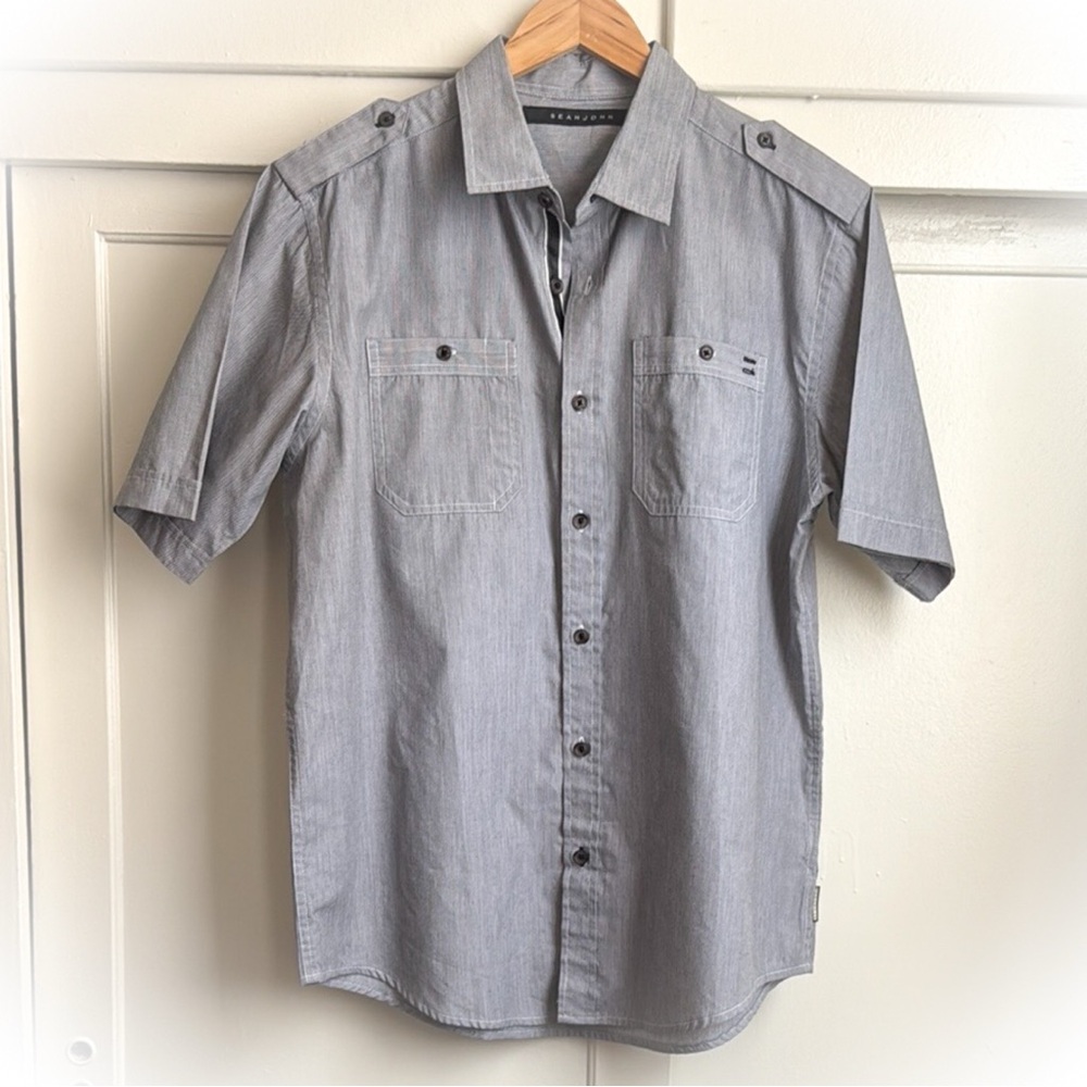 Sean John Gray Casual Button Down Shirt